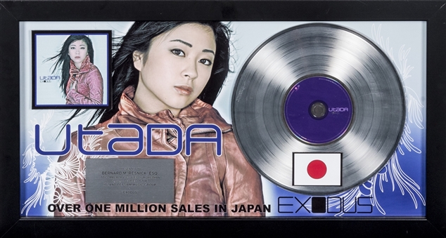 Utada: (female Japanese/ American pop artist): "Exodus": Japanese Platinum Award (Agent LOA)